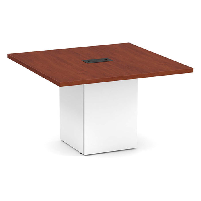 4' Classic Square Cube Base Table CHY/WHT
