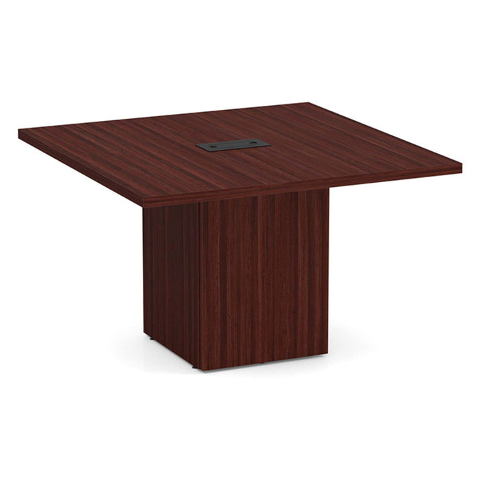 4' Classic Square Cube Base Table Mahogany