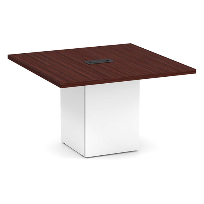 4' Classic Square Cube Base Table MAH/WHT