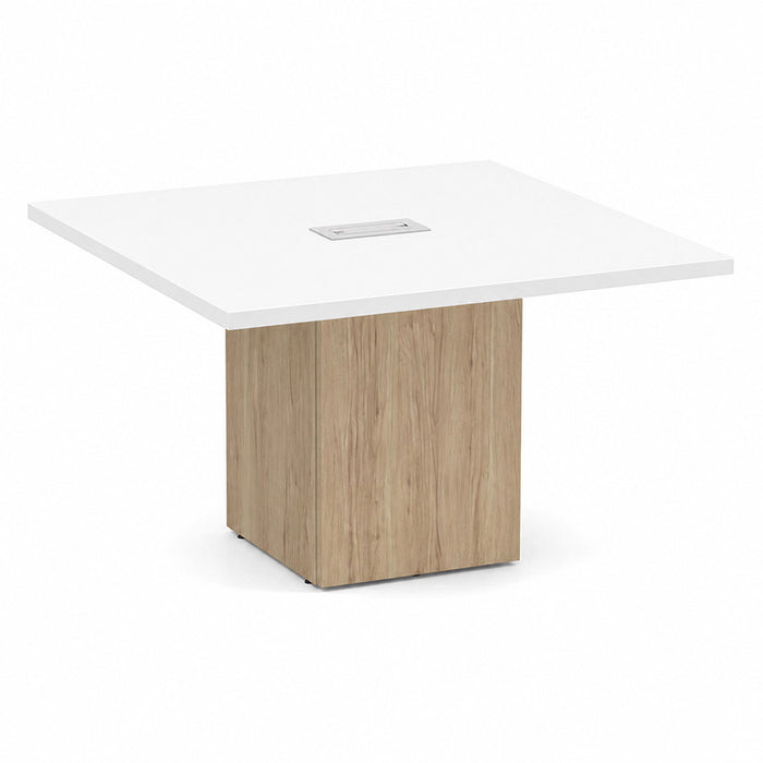 4' Classic Square Cube Base Table WHT/APN