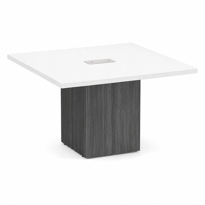 4' Classic Square Cube Base Table WHT/CG