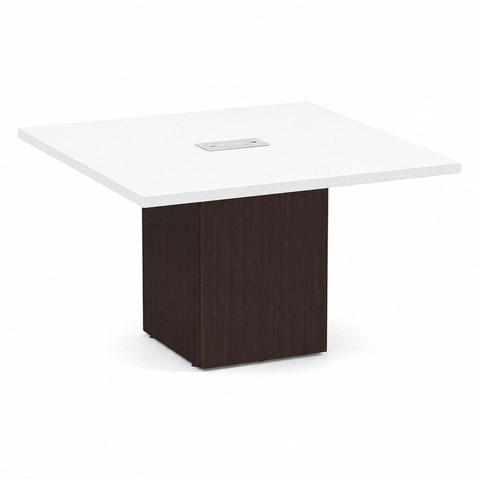 4' Classic Square Cube Base Table WHT/ESP