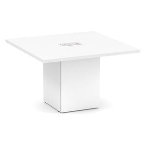 4' Classic Square Cube Base Table WHT
