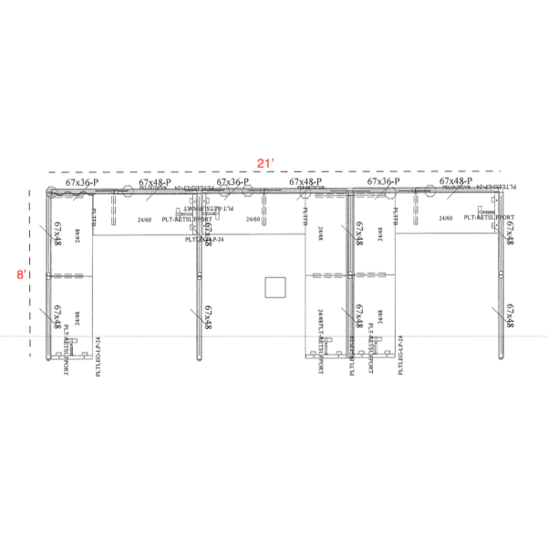 3 Pod 7'x8' Office Cubicles Workstations