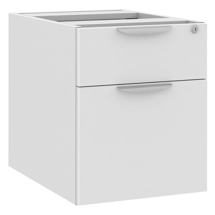 BOX/FILE PEDESTAL W/LOCK-WHITE