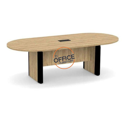 8ft RT Conf Table / Black Accent Base  Aspen