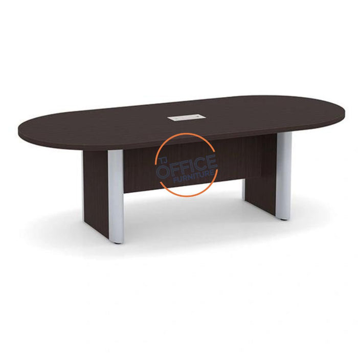 8' Racetrack Conference Room Table with Accent Edge Base