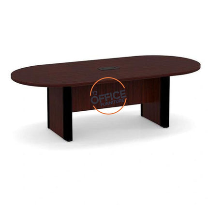 8' Racetrack Conference Room Table with Accent Edge Base