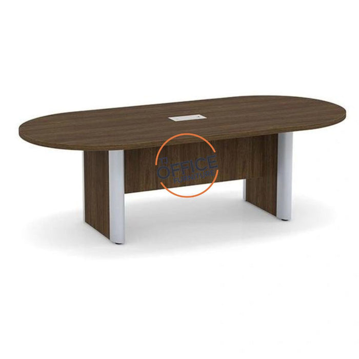 8' Racetrack Conference Room Table with Accent Edge Base
