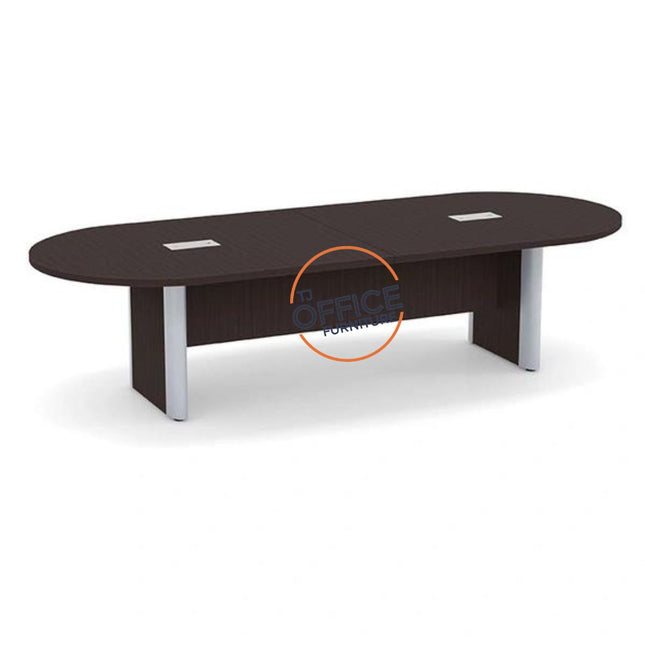 10' Racetrack Conference Room Table with Accent Edge Base