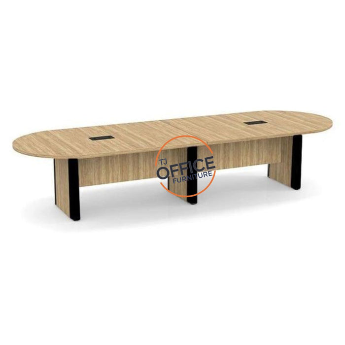 12' Racetrack Conference Room Table with Accent Edge Base