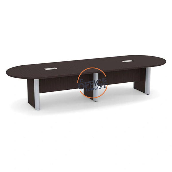 12' Racetrack Conference Room Table with Accent Edge Base