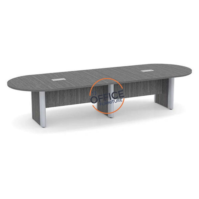 12' Racetrack Conference Room Table with Accent Edge Base