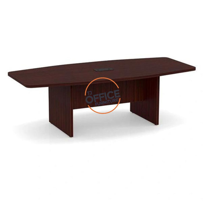 8' Boat Shape Conference Room Table with Slab Base