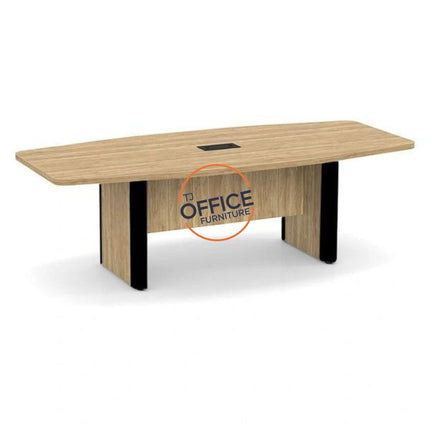 8' Boat Shape Conference Room Table with Accent Edge Base