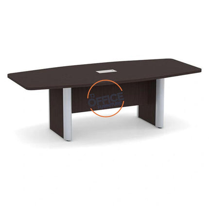 8' Boat Shape Conference Room Table with Accent Edge Base