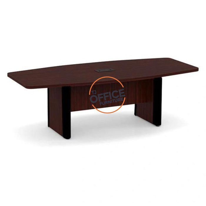 8' Boat Shape Conference Room Table with Accent Edge Base