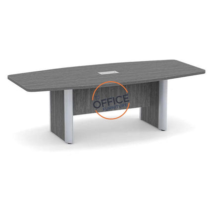 8' Boat Shape Conference Room Table with Accent Edge Base
