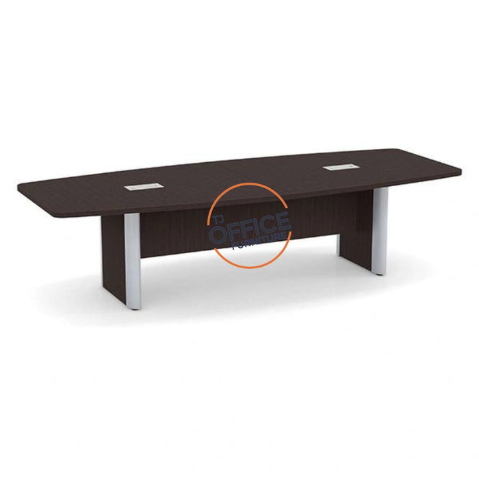 10' Boat Shape Conference Room Table with Accent Edge Base