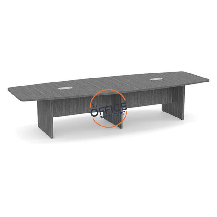 12' Boat Shape Conference Room Table with Slab Base