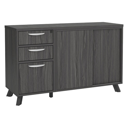 SHALLOW CREDENZA WITH PEDESTAL & CABINET-CG