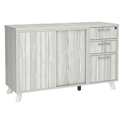 SHALLOW CREDENZA WITH PEDESTAL & CABINET-SLB