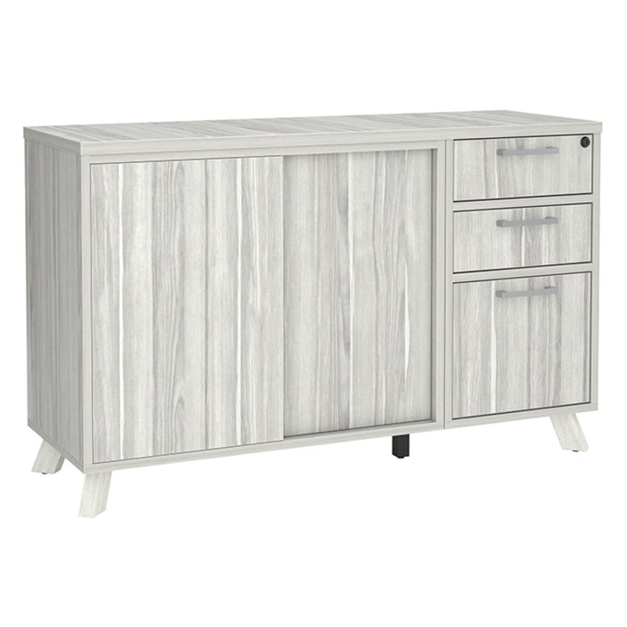 SHALLOW CREDENZA WITH PEDESTAL & CABINET-SLB