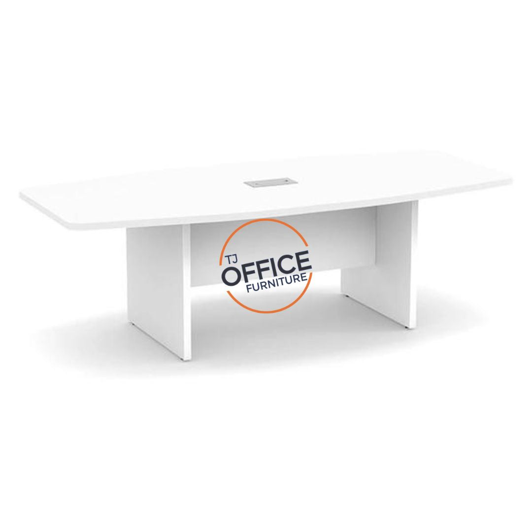 8' Boat Shape Conference Room Table with Slab Base — TJ Office Furniture