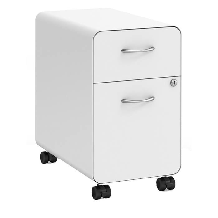 O SHAPE BOX/FILE (W/CASTERS) - 20.1”H-WHT