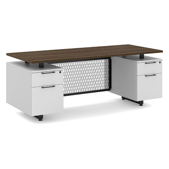 24x72 Double Ped MWN Top/White Base