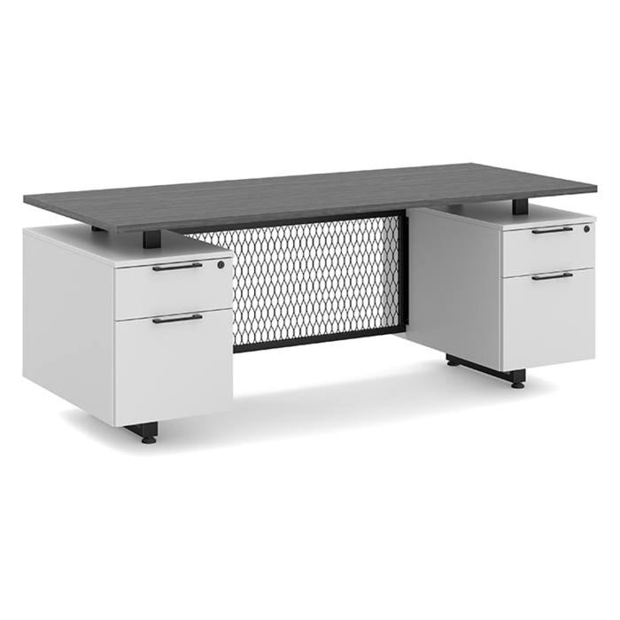 24x72 Double Ped NPG Top/White Base