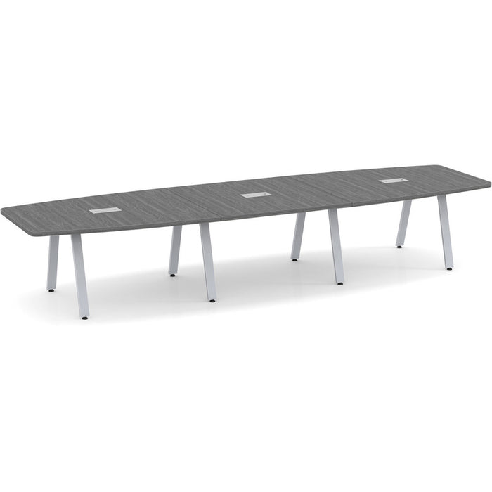Sig. 16' Boatshape Conf. Table Silver Base NP