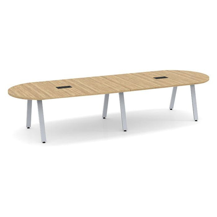 Signature 12' Racetrack Conf. Table Silver Base AP