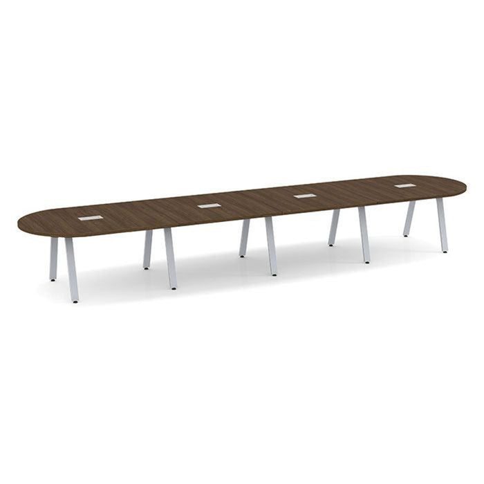 Signature 18' Racetrack Conf. Table Silver Base MW