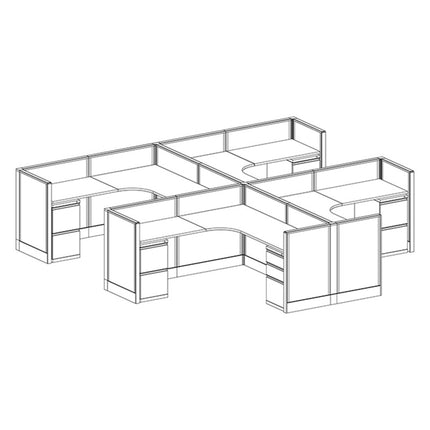 4 Person | 6'x6' | Non-Power Workstations