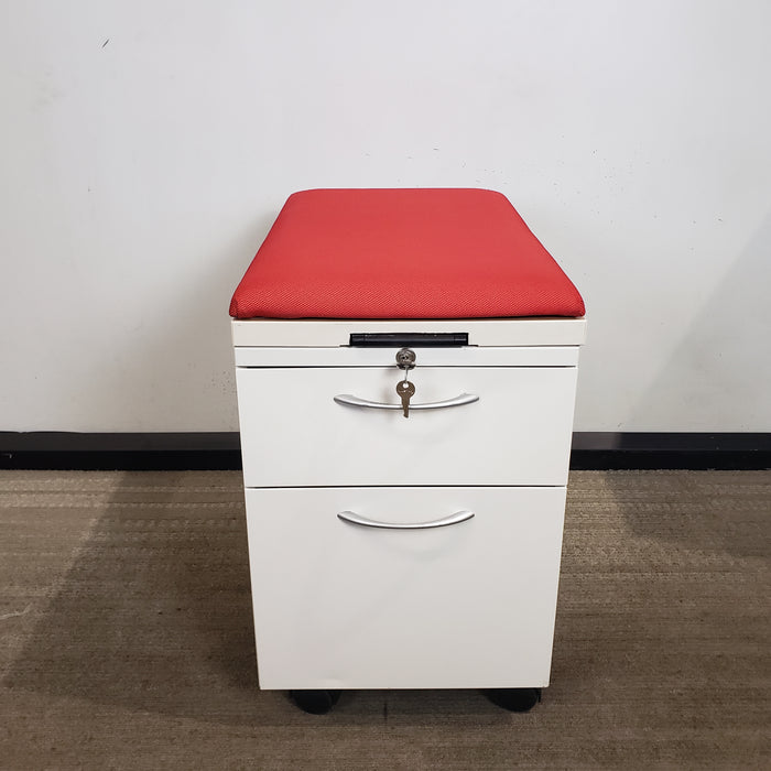 2 Drawer Rolling Pedestal File Cabinet w/ Handle