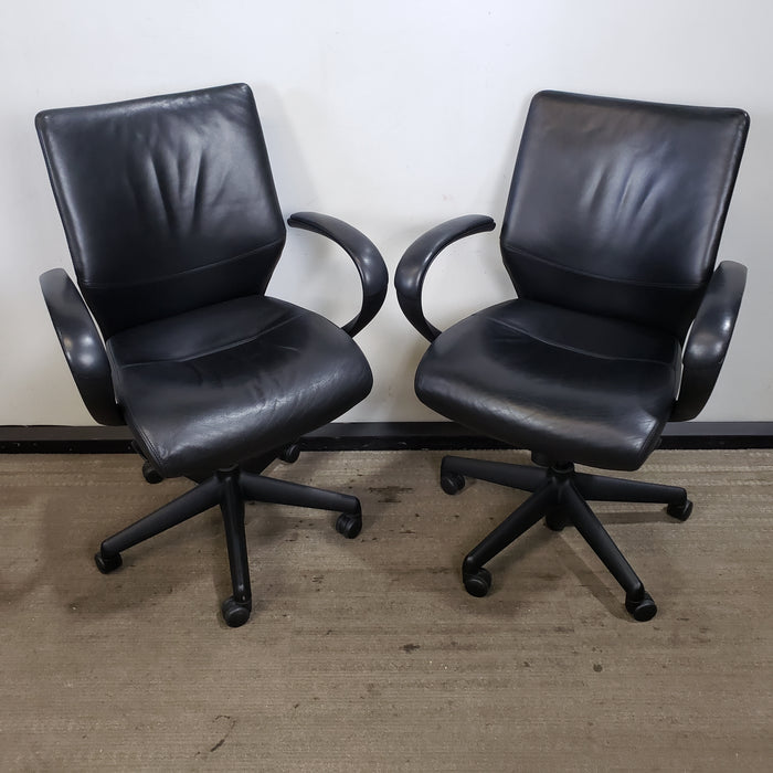 KEILHAUER  USED Conference Chair Olive Brown Leather - Office Furniture  Outlet - Used Office Furniture