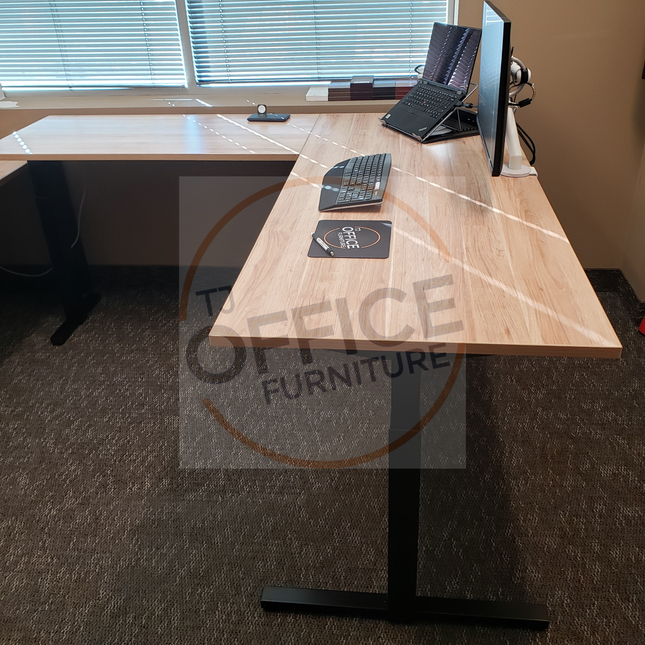 U-Shape Desk with L Shape Sit Stand Desk - NEW!